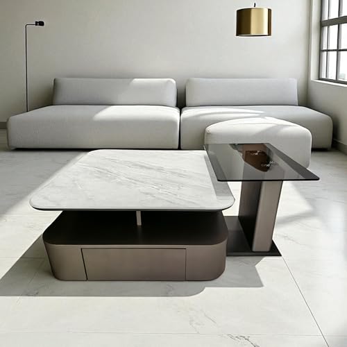 Image of The Attic Kingston Coffee Table Set with 2 stools, Modern Coffee Table for Living Room
