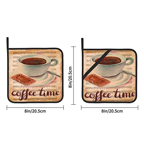 Pot-Holders-for-KitchenCoffee-Theme-Coffee-TimeHeat-Resistant-Potholder-Non-Slip-Heat-Pad-2-PCSOven-Mitts-Potholders-for-Daily-Kitchen-BakingCookingRestaurant-8-Inch Pot Holders for KitchenCoffee Theme Coffee TimeHeat Resistant Potholder Non Slip Heat Pad 2 PCSOven Mitts Potholders for Daily Kitchen BakingCookingRestaurant 8 Inch