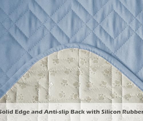 Image of Ameritex Waterproof Nonslip Recliner Cover Stay in Place, Dog Chair Cover Furniture Protector, Ideal Recliner Slipcovers for Pets and Kids (Stoneblue, 23 inch)
