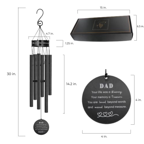 Memorial Wind Chimes for Loss of Loved One Prime, Outdoor Memory Chimes, Mother, Grandma, Grandpa, Father Personalized Bereavement Windchimes, Sympathy Remembrance Chime, Windchime Gift (Dad Memorial) - Image 6