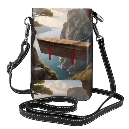 Petit sac à main pour téléphone portable à rabat cuir anti-choc pour balades