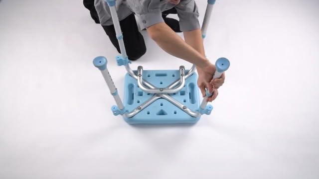 Bath Chair Bench with Arms, Medical Shower Bench Bath Stool Safety Seat for Elderly, Adults, Disabled, Blue Shower Stools