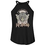 American Classics Def Leppard Music Let's Get Rocked Womens Sleeveless Rocker Tank Top 80s Classic Rock Graphic Tees Black