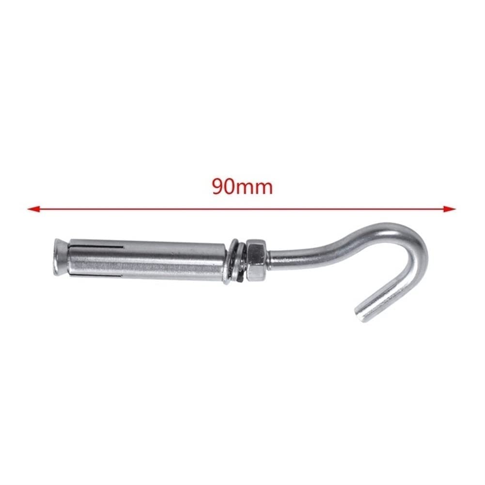 Tornillos para hormigón, pernos de expansión, paquete de 5 tornillos de expansión de acero inoxidable M6 304, gancho de copa abierta, pernos de arco, gancho de expansión, color único