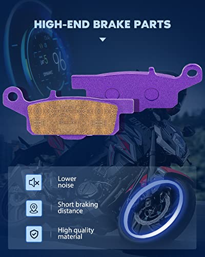Eccpp Brake Pads Fit For 2009-2014 For Yamaha Grizzly 550, 2007-2017 For Yamaha Grizzly 700, Fa444 Front And Rear Replacement Brake Pads Kits #TOP1