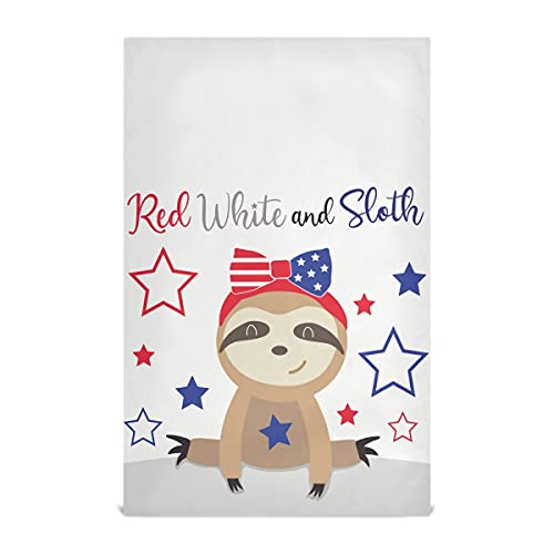 CUPADA Funny Patriotic Sloth Kitchen Towel 18x28 Multifunction Hanging Towels, Set of 1 Kitchen Hand Towels USA Independence DaySoft Absorbent Dish Towels Tea Bar Towels for Home Clean Decor CUPADA Funny Patriotic Sloth Kitchen Towel 18"x28" Multifunction Hanging Towels, Set of 1 Kitchen Hand Towels USA Independence DaySoft Absorbent Dish Towels Tea Bar Towels for Home Clean Decor