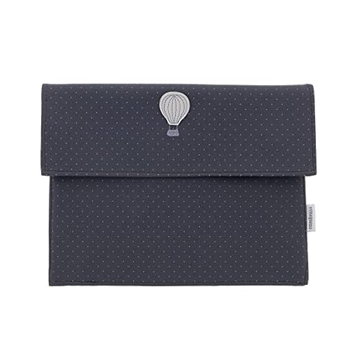 Cambrass -Portadocumentos bebé – carpeta portadocumentos – Carpeta documentos bebe con bolsillos (y cremallera) – libro de nacimiento - Portadocumentos Ale Gris 3x17x25 cm