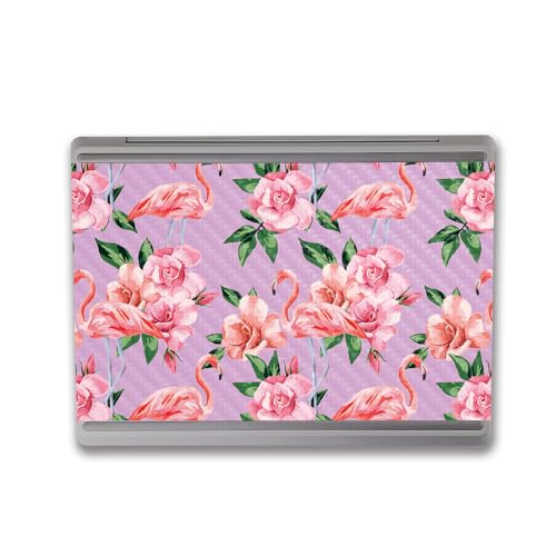 Image of MightySkins Carbon Fiber Skin Compatible with Microsoft Surface Laptop Go 3 (2023) Full Wrap Kit - Flamingo Rose | Protective, Durable Textured Carbon Fiber Finish | Made in The USA