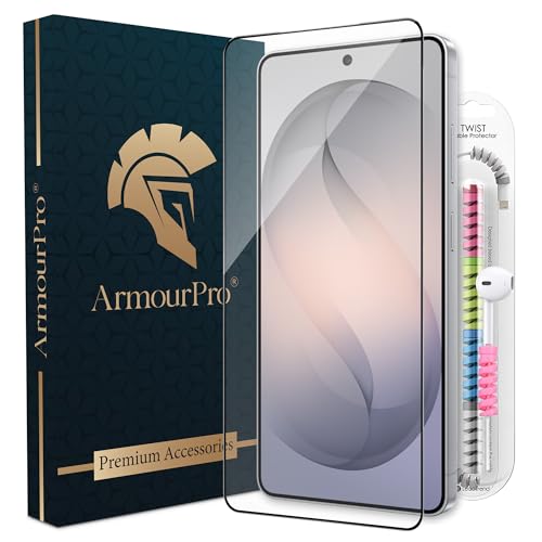 Image of ArmourPro Military-Grade Tempered Glass for Samsung Galaxy S26 Ultra - 9H Anti Scratch, Edge-to-Edge Coverage, HD Clarity, Smooth Touch, Case Friendly, Easy Installation Kit with Cable Protector