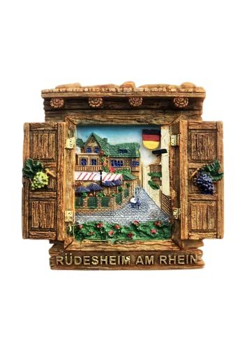 Imán decorativo Rudesheim am Rhein Alemania 3D para refrigerador miniatura 1