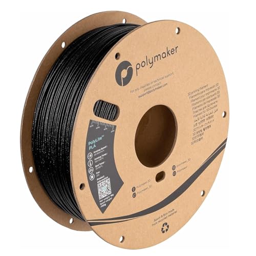 Image of Polymaker Glitter PLA Filament 1.75mm, Galaxy Black, 1kg - Twinkling Filament, Dimensional Accuracy + /- 0.03mm (0.6mm Nozzle Required)
