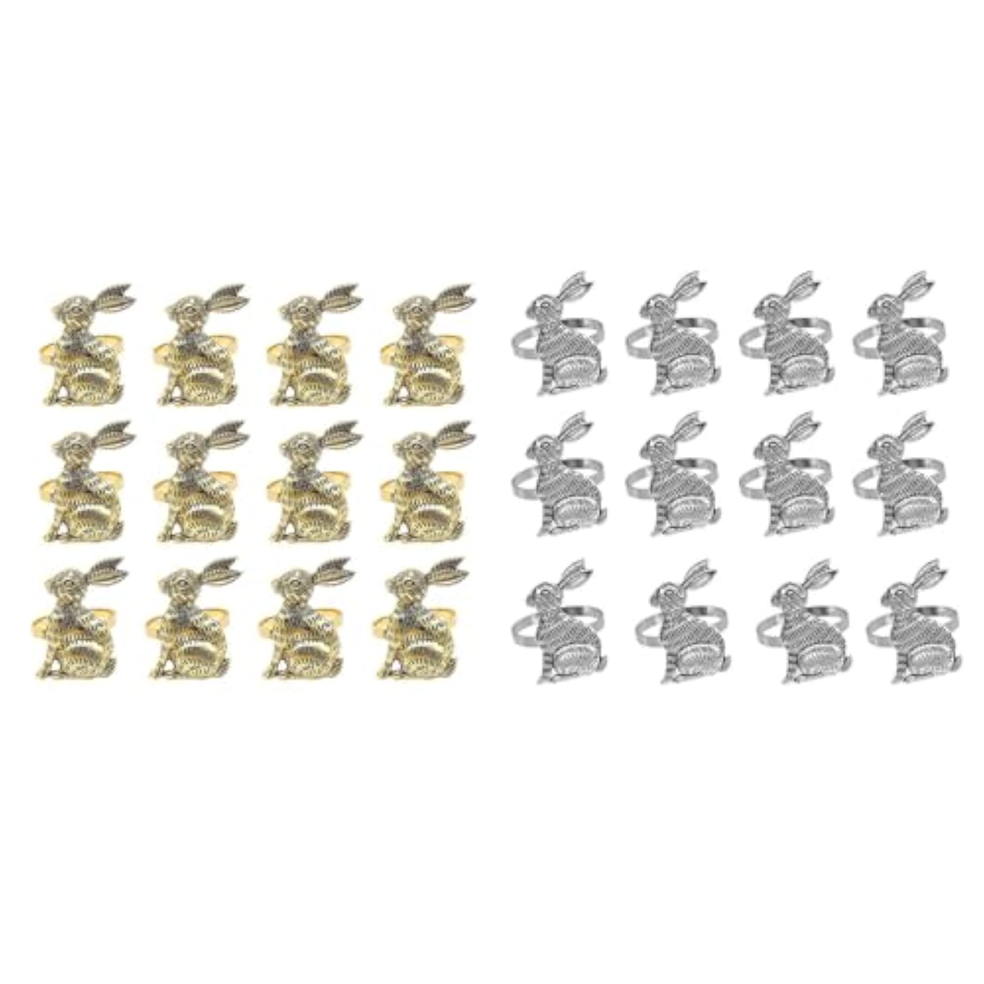 Rabbit Pattern Easter Napkin Rings, Elegant for Festive Dining