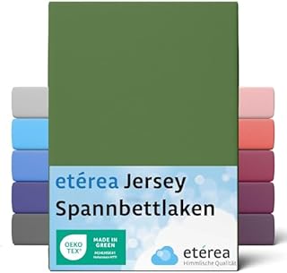 etérea Jersey Spannbettlaken 80x160cm - 80x180 Oekotex Made in Green - 100% Baumwolle Jersey - Comfort Spannbetttuch - Bettlaken 80x160-80x180 cm Ocean Türkis