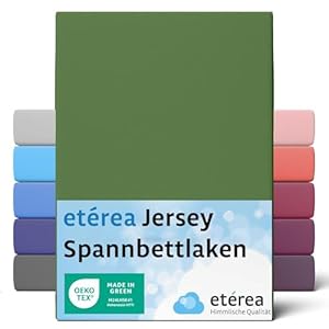 etérea Comfort Jersey Spannbettlaken 90x200 Grün