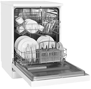 Exquisit Geschirrspüler, 12 Maßgedecke, Stand-/Unterbaugerät, 6 Programme, LED-Anzeige, Auto Door Open, GSP6312-030D weiss