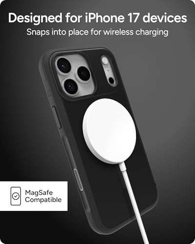 Image of ZAGG Sedona Snap Case for iPhone 17 Pro Max - Flood Black, Drop Protection (13ft /4m), Graphene-Reinforced Multi-Layer Protection, MagSafe Phone Case with Impact-Absorbing Bumpers, Slim & Lightweight