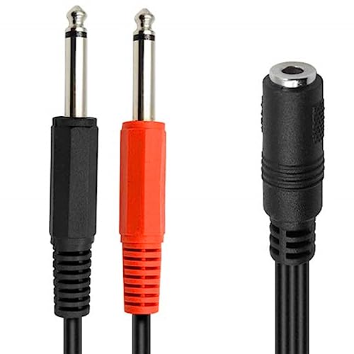 Cable Jack 3.5mm a Doble 6.5mm Aux Dual 6.35mm miniatura 3