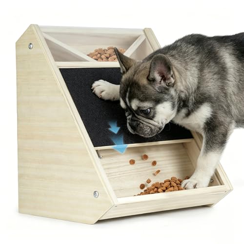 Dog Nail Scratch Board with Treat: 2PCS Replaceable Sandpaper (Natural Wood)
