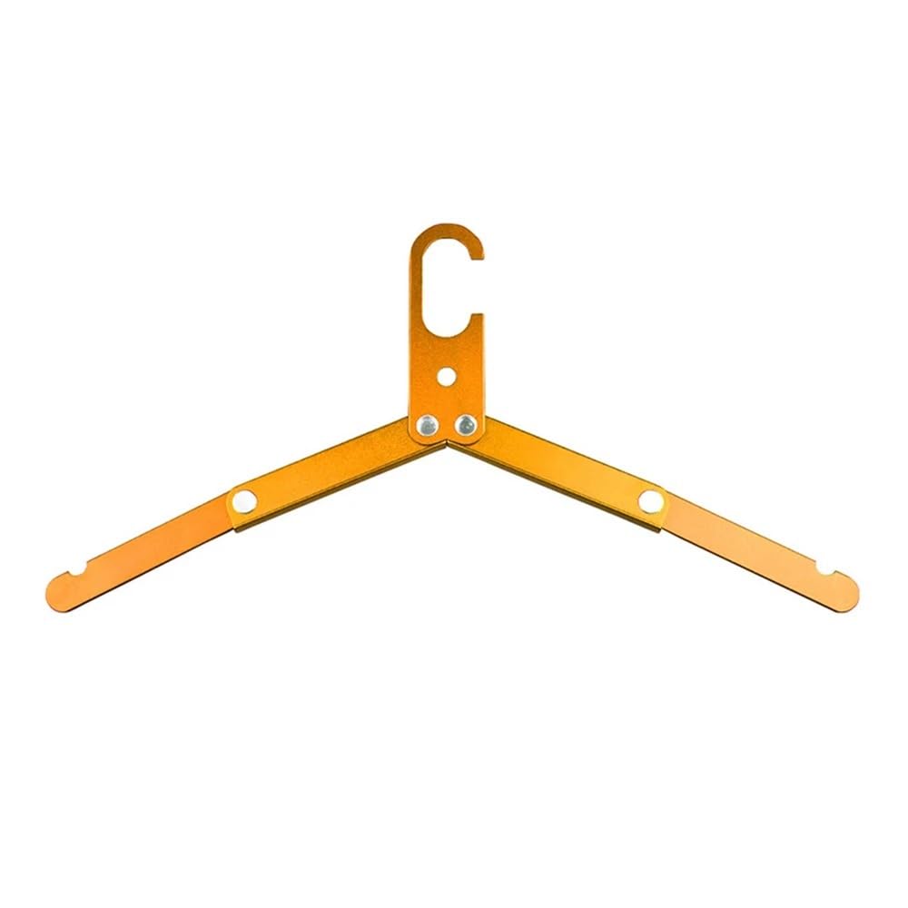 Portant à vêtements pliable de voyage orange, idéal pour petits placards