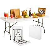 Mesa Dobrável Portátil 1,80m com Alça – Vira Maleta, Ideal para Camping, Jardim, Pesca, Área Interna e Externa