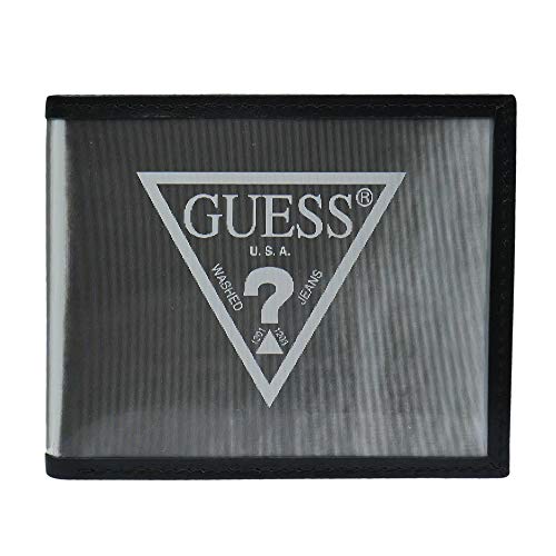 Guess Men's Leather Passcase Wallet, Silver, One Size