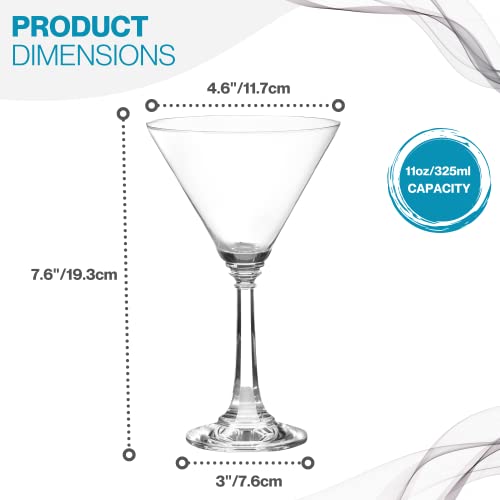 Martini Glasses Set Of 4 11 Oz Tall Martini Glasses