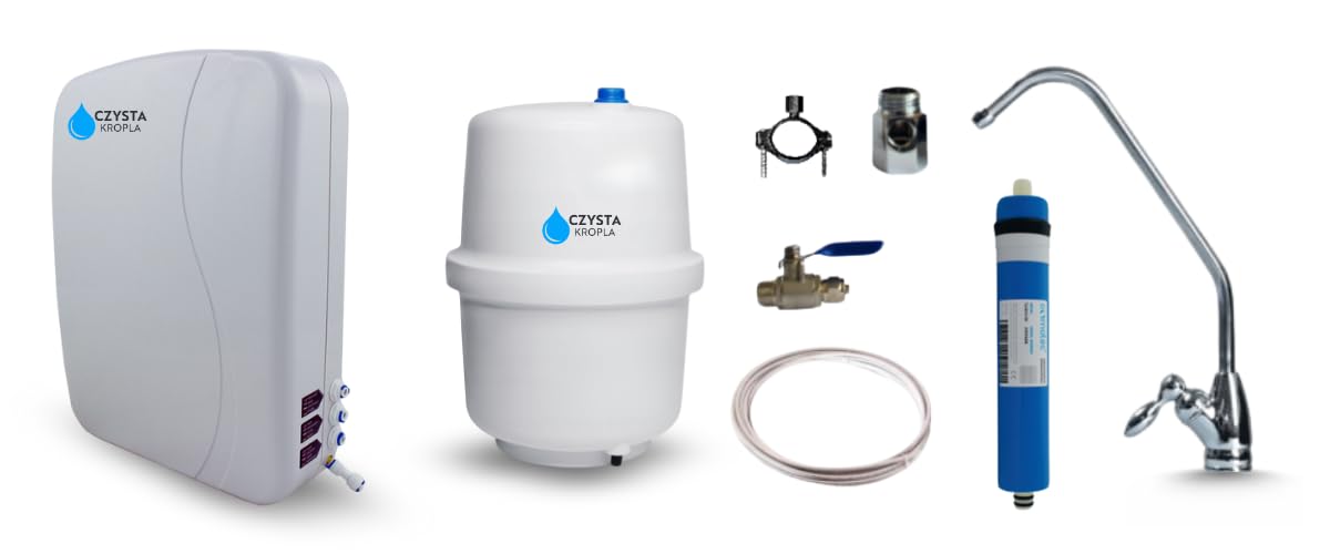 Czysta Kropla RO7 Slim Untertisch Umkehrosmose Wasserfilter 7 Stufiges Filtersystem mit Mineralisierung und Ionisierung 75 GPD Kompakt