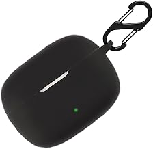 Silicone Case for JBL Wave 200 TWS, Shockproof Protective Case and Leather Protective Case for JBL Wave 200TWS with Keychain (Black)