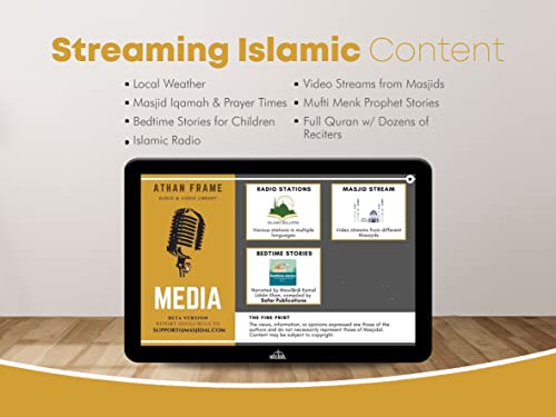 Masjidal 10" Digital Azan Clock With Wifi, Dynamic Touch Screen, Worldwide Prayer Times, Full Quran Player, Islamic Art, Streaming Halal Muslim Content: Duas, Dhikr, Hadith, Surah Of The Day, Black #TOP4