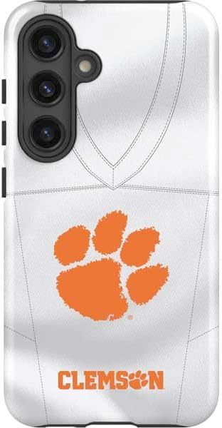 Skinit Impact Phone Case Compatible with Galaxy S25 Plus - Officially Licensed Clemson University Tiger Print Purple Design