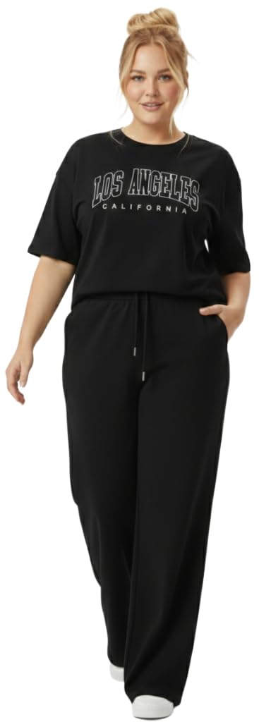 Women Oversized T-Shirt and Lower Set TrackSuit for Women | Oversize Baggy Loose Fit T-Shirt with Joggers Track Pants |Printed Oversize Top with Lower Combo Set-image-15