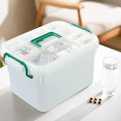 Image of 1 Pack Plastic Family First Aid Box, Empty Medication Box, White