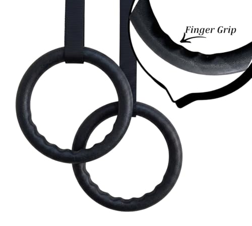 Image of Gymnastic ABS Rings with Heavy Duty Adjustable Strap Capacity with 14.5ft Adjustable Buckle Straps for Cross Fitness Functional Training for Home Gym Full Body Workout