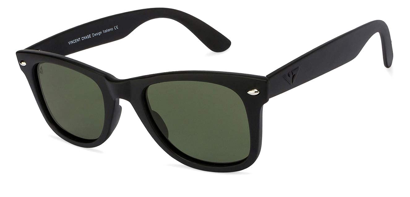 VINCENT CHASE EYEWEAR By Lenskart | Full Rim Square Branded Latest and Stylish Sunglasses | Polarized and 100% UV Protected | Men & Women | Large | VC 5147/P Black Frame/Green Lens - Pack of 1 (B08D6XXJPT) Amazon Price History, Amazon Price Tracker