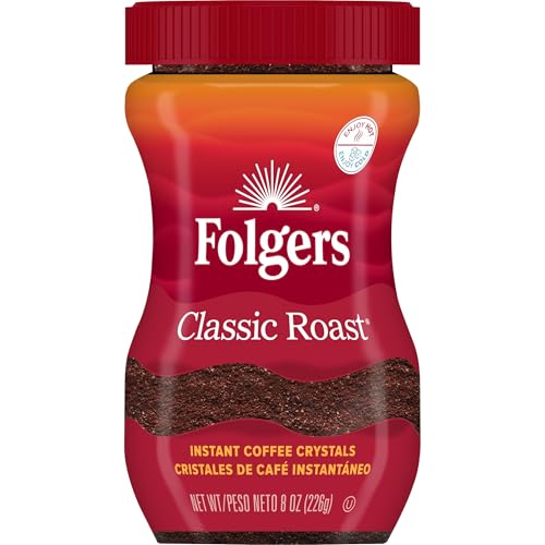 Folgers Classic Roast Instant Coffee, 8 Oz. Jar
