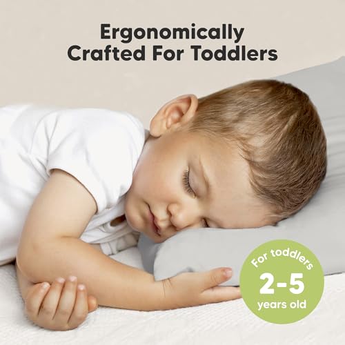 Image of KeaBabies Organic Toddler Pillow with Pillowcase, Jumbo 14X20 (French Gray) | Soft Cotton Toddler Pillows for Sleeping, Machine Washable, Perfect for Travel, School, Daycare, Nap, Kids Toddler Bed Set