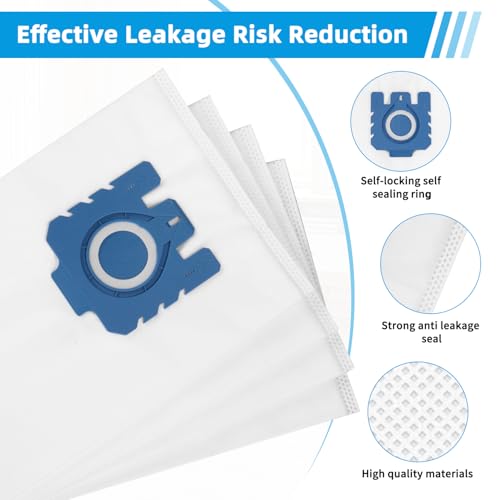 15 Stück Staubsaugerbeutel für Miele HyClean Pure GN und 3D Efficiency inkl. 3 Motorfilter, 3 Airclean Abluftfilter, Für Classic C1 C2 C3, S2 S5 S8 S400i S600 S800 S858 9917730, 12421130