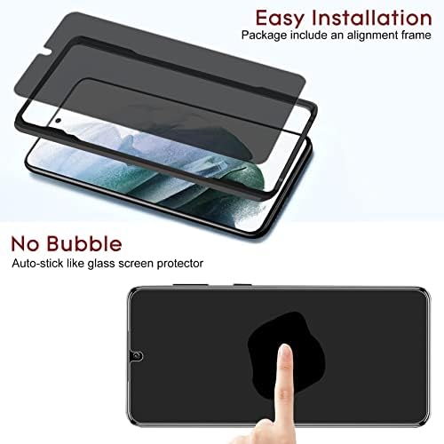 Esanik Privacy Screen Protector for Samsung Galaxy S22 6.1 Inch [2 + 2 Pack], 2 x PET Anti Spy Screen Cover [Not Glass] + 2 x Camera Lens Tempered Glass