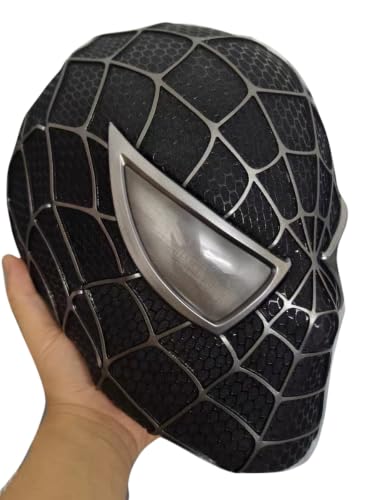 Spider Hero Cosplay Mask with Removable Lenses, Stretch Full Face (Black)