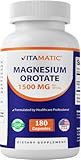 Vitamatic Magnesium Orotate Supplement – 1500mg per Serving, 180 Capsules – Supports Muscle, Nerve and Heart Health - Non-GMO, Gluten Free