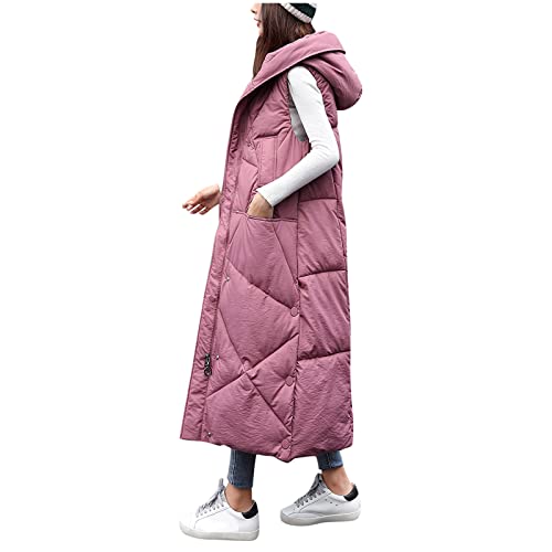 WOOHUI Gilet Invernale Imbottito Lungo Trapuntato