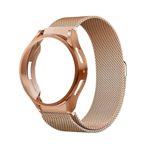 [PLYYQZM] Sam su ng �ɍ��� Galaxy Watch 5 6 44mm 40mm 6Classic 47mm 43mm 5Pro 45mm�p�P�[�X+�X�g���b�v ���ԂȂ� ���^���~���l�[�[���[�v�u���X���b�g�ɓK��(Rose-gold,Fo