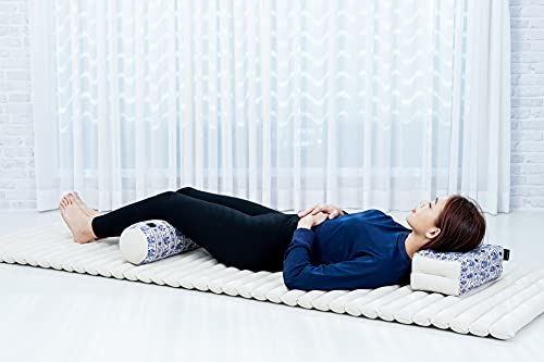 Image of Leewadee Small Yoga Bolster - Shape-Retaining Cervical Neck Roll, Tube Pillow for Comfortable Reading, Kapok Filling, 22 x 6 x 6 inches