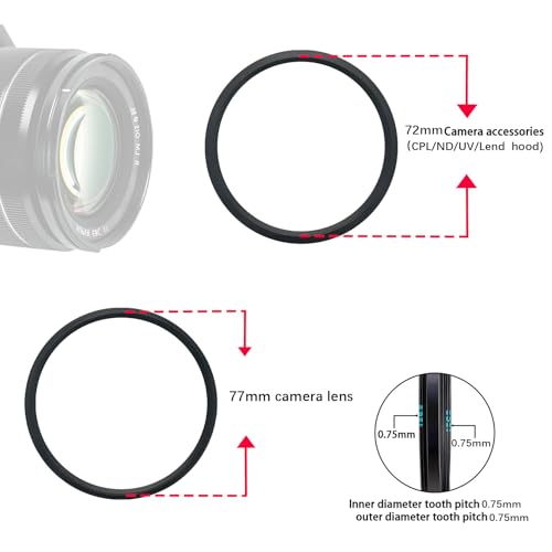 Image of 77mm to 72mm Camera Filter Ring /77mm to 72mm Step-Down Ring Filter Adapter for 72mm UV,ND,CPL,Metal Step Up Ring