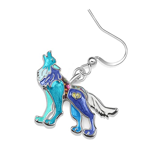 Roaring Wolf Earrings Enamel Zinc Alloy Fashion Jewelry Dangle Earrings for Women Wolf Gifts4