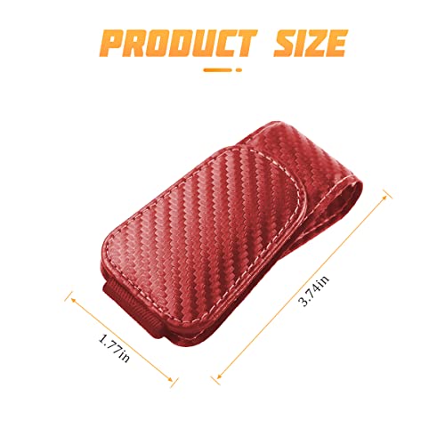 Image of AICEL Sunglasses Holders for Car Sun Visor, Leather Eyeglasses Hanger Mounter, Magnetic Glasses Holder and Ticket Card Clip, Auto Interior Accessories Universal for SUV Pickup Truck