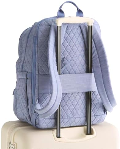 Vera Bradley Premium Cotton XL Bancroft Backpack – Blue Chambray, 38L — view 7