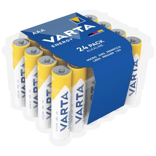 Pila VARTA Energy AAA Micro LR03 (paquete de 24 unidades), pila alcalina para radios y relojes de pared