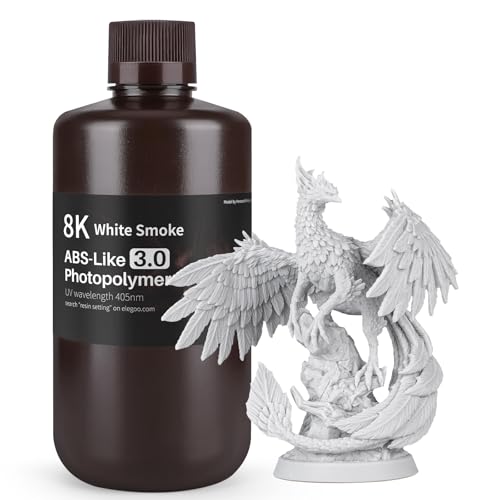 ELEGOO Upgraded ABS-Like Resin 3.0 8K Resin White Smoke 1KG