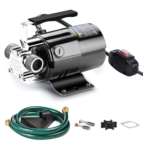 Image of Trupow 1 /10HP 330GPH 115-Volt Mini Portable Electric Utility Sump Transfer Water Pump with ON /OFF Switch and Water Hose Kit